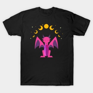 Geometric dragon under the moon. T-Shirt